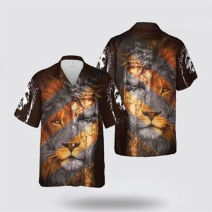 Jesus Hawaiian Shirt, Jesus Lion Religious…