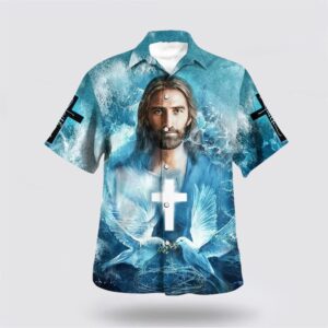 Christian Hawaiian Shirt, Jesus Pigeon Cross…