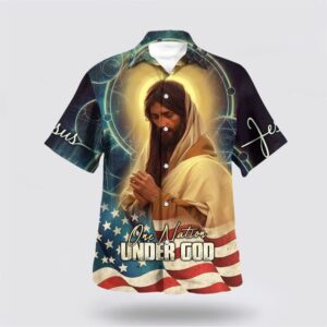 Jesus Pray One Nation Under God Hawaiian Shirts Christian Hawaiian Shirt Christian Summer Short Sleeve Shirt 1 ygbflc.jpg