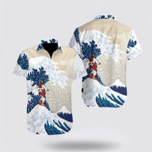 Jesus Hawaiian Shirt, Jesus Surfing Hawaiian…