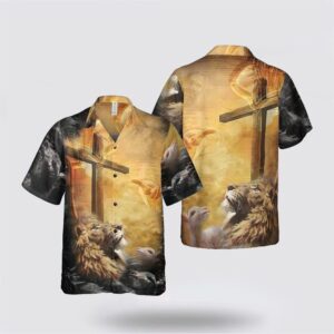 Jesus Hawaiian Shirt, Lion Jesus Cross…