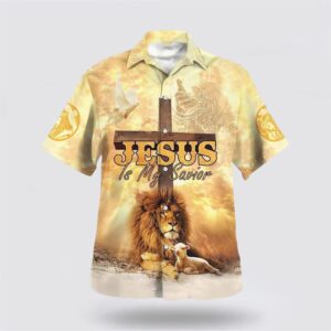 Christian Hawaiian Shirt, Lion Jesus Is…