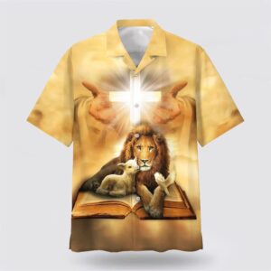 Lion Of Judah Lamb Of God Jesus Christ Hawaiian Shirt Christian Hawaiian Shirt Christian Summer Short Sleeve Shirt 1 kj61xk.jpg