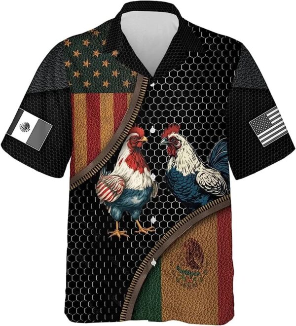 Mexican Hawaiian Shirt, American Mexican Rooster Hawaiian Shirts For Men