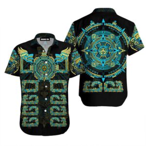 Mexican Hawaiian Shirt, Aztec Mexico Quetzalcoatl…