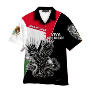 Mexican Hawaiian Shirt, Culture Coat Arm…