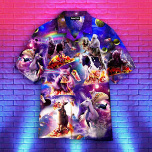 Mexican Hawaiian Shirt, Funny Cat Riding…