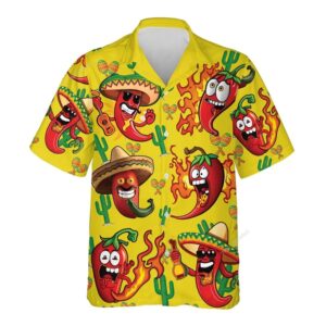 Mexican Hawaiian Shirt, Funny Chilli Peper…