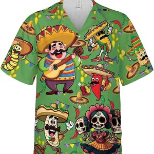 Mexican Hawaiian Shirt, Funny Mexico Festival…