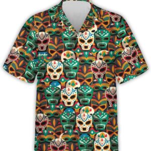 Mexican Hawaiian Shirt, Lucha Libre Masks…