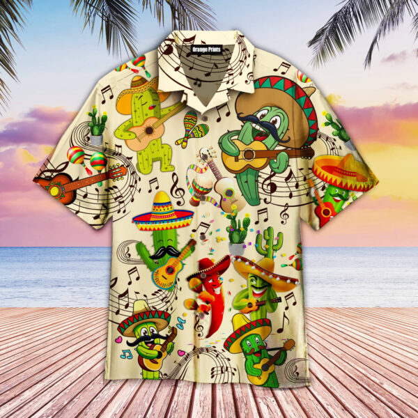 Mexican Hawaiian Shirt, Men’s Cactus Guitar Mexico Vintage Authentic Hawaiian Shirt