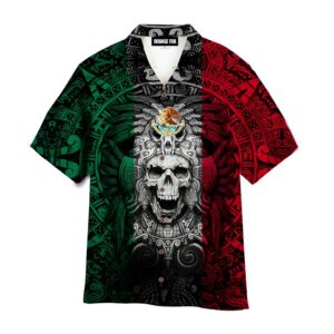 Mexican Hawaiian Shirt, Mexican Aztec Warrior…