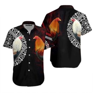 Mexican Hawaiian Shirt, Mexican Rooster Black…