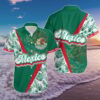 Mexican Hawaiian Shirt, Mexico 3D Text Hibicus Pattern Hawaiian Shirt