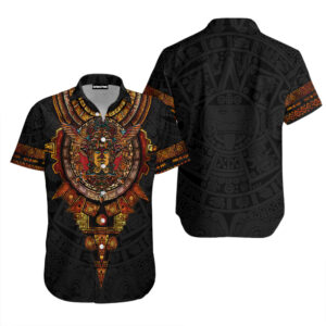 Mexican Hawaiian Shirt, Mexico Aztec Sun…