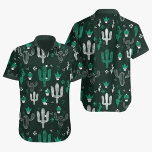 Mexican Hawaiian Shirt, Mexico Cactus Green…