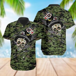 Mexican Hawaiian Shirt, Mexico Camo 3D…