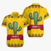 Mexican Hawaiian Shirt, Mexico Day Of The Dead Mexico Cactus Yellow Hawaiian Shirt