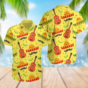 Mexican Hawaiian Shirt, Mexico Doodle Pattern…