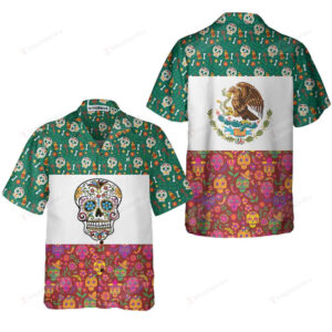 Mexican Hawaiian Shirt, Mexico Flag Dia…