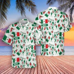 Mexican Hawaiian Shirt, Mexico Flag Hawaiian…