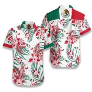 Mexican Hawaiian Shirt, Mexico Flag Tropical…