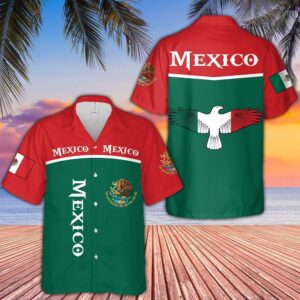 Mexican Hawaiian Shirt, Mexico Root Green…