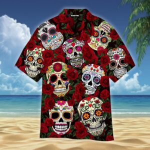 Mexican Hawaiian Shirt, Mexico Roses Sugar…