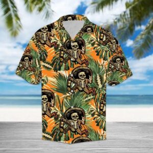 Mexican Hawaiian Shirt, Mexico Skeleton Tropical…