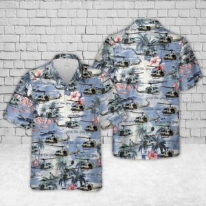 Military Hawaiian Shirt, UH-1N Twin Huey…