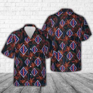 Military Hawaiian Shirt, USMC 1st Marine…