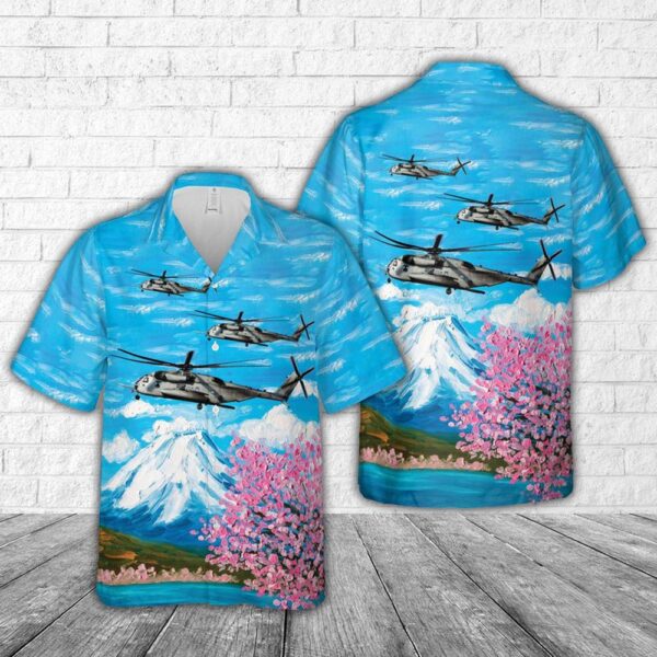 Military Hawaiian Shirt, USMC Sikorsky CH-53E Super Stallion Hawaiian Shirt