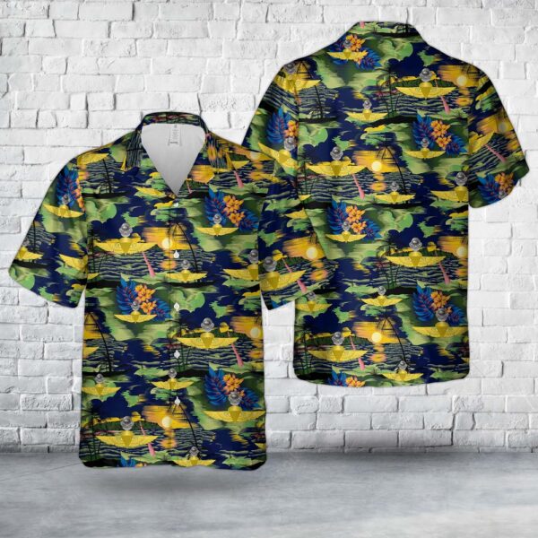 Military Hawaiian Shirt, US Marine Corps Force Recon Scuba Hawaiian Shirt