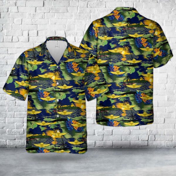 Military Hawaiian Shirt, US Marine Corps Jump Wings Hawaiian Shirt
