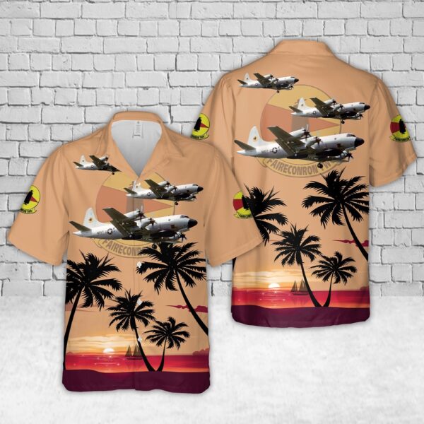 Military Hawaiian Shirt, US Navy Lockheed EP-3E Orion (ARIES) Of VQ-2 Hawaiian Shirt