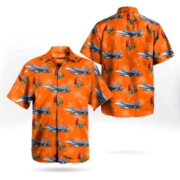 Military Hawaiian Shirt, US Navy McDonnell Douglas FA-18C Hornet of VFA-204 River Rattlers Hawaiian Shirt
