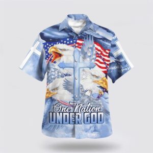 Christian Hawaiian Shirt, One Nation Under…