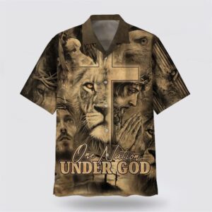 One Nation Under God Hawaiian Shirt For Men Jesus And The Lion Of Judah Hawaiian Shirts Christian Hawaiian Shirt Christian Summer Shirt 1 kbzqhl.jpg