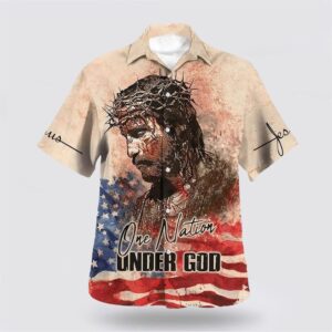 Christian Hawaiian Shirt, One Nation Under…