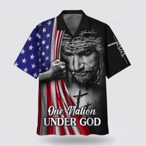 Christian Hawaiian Shirt, One Nation Under…