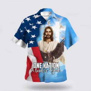 Christian Hawaiian Shirt, One Nation Under…