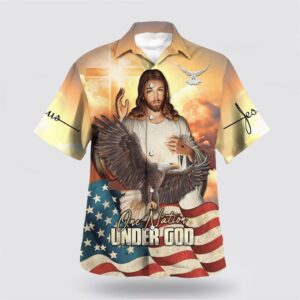 Christian Hawaiian Shirt, One Nation Under…