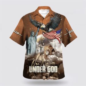 Christian Hawaiian Shirt, One Nation Under…