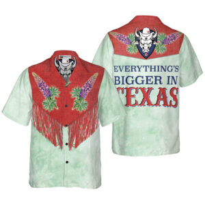 Texas Hawaiian Shirt, Bluebonnet Cowboy Texas…