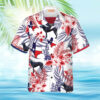 Texas Hawaiian Shirt, Bluebonnet Texas Blue Lacy Dog Version Floral Pattern Hawaiian Shirt