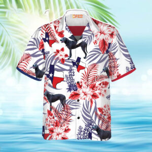 Texas Hawaiian Shirt, Bluebonnet Texas Blue…