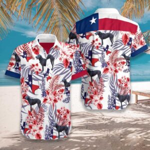 Texas Hawaiian Shirt, Bluebonnet Texas Dog…