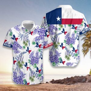 Texas Hawaiian Shirt, Bluebonnet Texas Hawaiian…