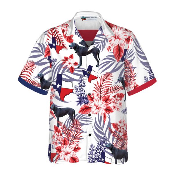 Texas Hawaiian Shirt, Bluebonnet Texas Hawaiian Shirt Blue Lacy Dog Version