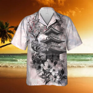 Texas Hawaiian Shirt, Cherry Blossoms In…